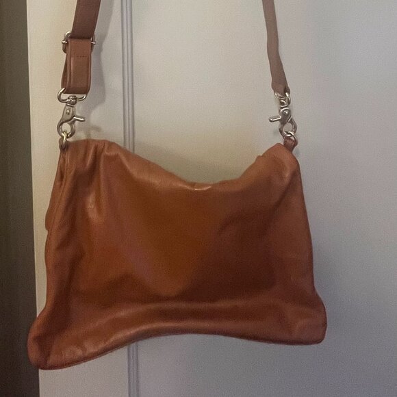 Tory Burch Tan Leather Foldover Bag - Picture 3 of 13